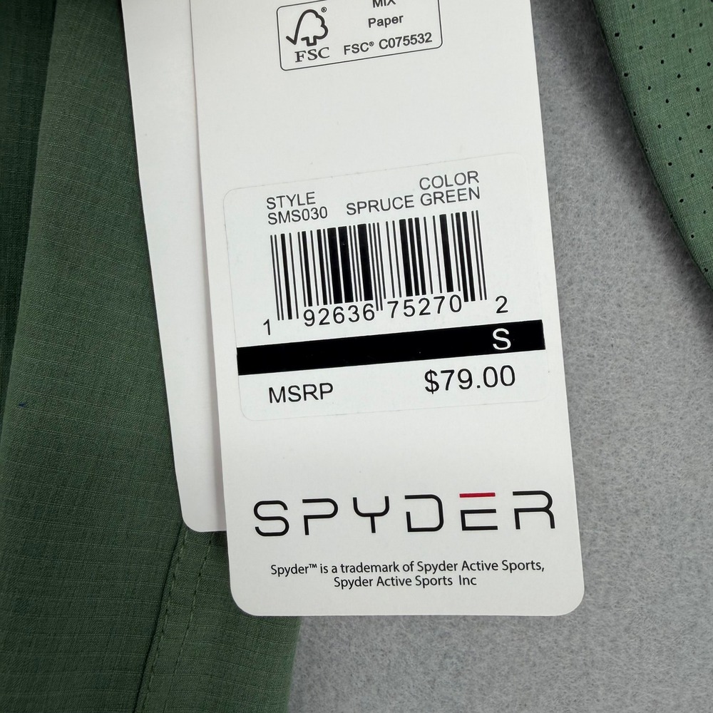 NWT Spyder ProWeb Travel FlexWeb Stretch Shirt Mens Small Spruce Green Gorpcore - Picture 5 of 10